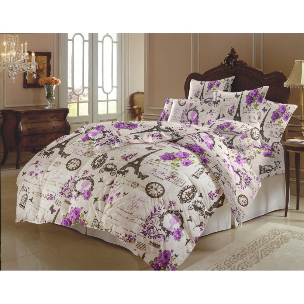 Cearceaf pat 140/220 bumbac neted (imprimat)